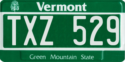 VT license plate TXZ529