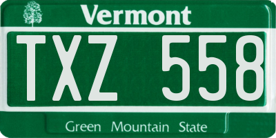 VT license plate TXZ558