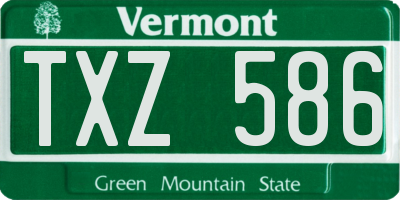 VT license plate TXZ586