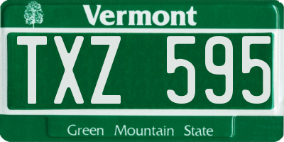 VT license plate TXZ595