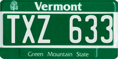 VT license plate TXZ633