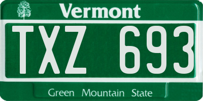 VT license plate TXZ693