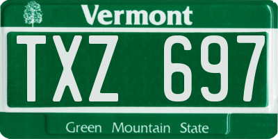 VT license plate TXZ697
