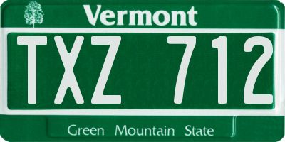 VT license plate TXZ712