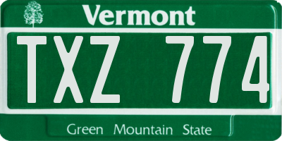 VT license plate TXZ774