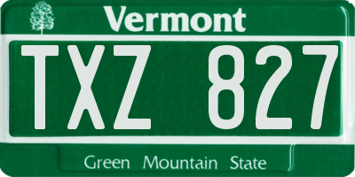 VT license plate TXZ827