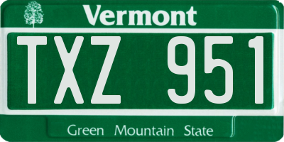 VT license plate TXZ951