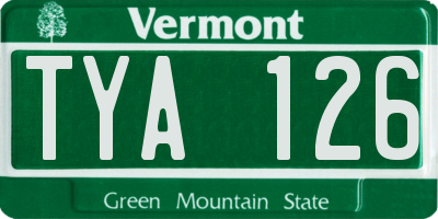 VT license plate TYA126