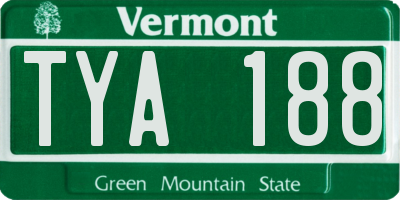 VT license plate TYA188