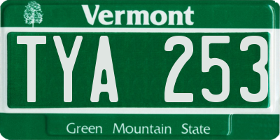 VT license plate TYA253
