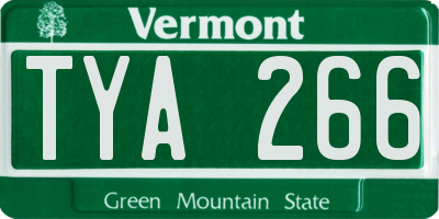 VT license plate TYA266