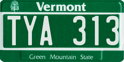 VT license plate TYA313