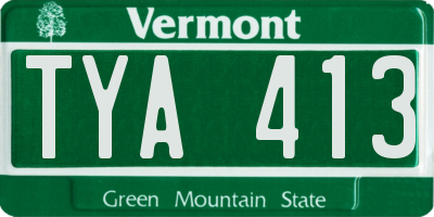 VT license plate TYA413