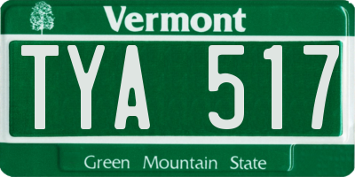 VT license plate TYA517