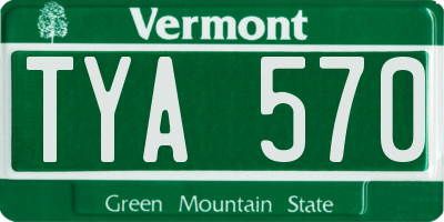 VT license plate TYA570