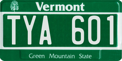 VT license plate TYA601