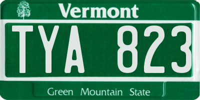 VT license plate TYA823