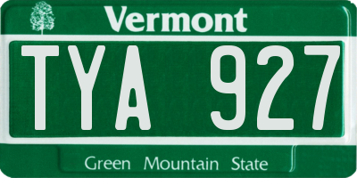 VT license plate TYA927