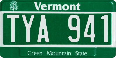 VT license plate TYA941