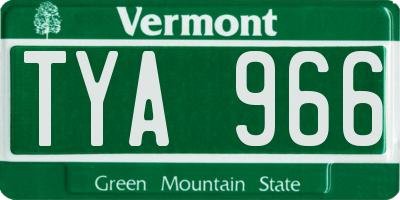 VT license plate TYA966