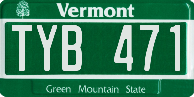 VT license plate TYB471