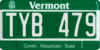 VT license plate TYB479