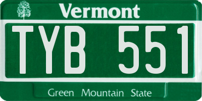 VT license plate TYB551