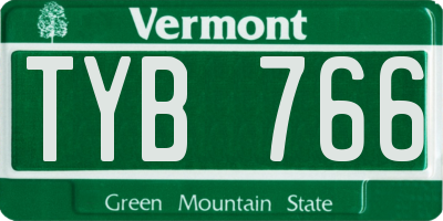 VT license plate TYB766