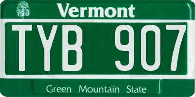 VT license plate TYB907