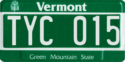 VT license plate TYC015