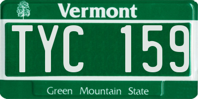 VT license plate TYC159