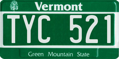 VT license plate TYC521