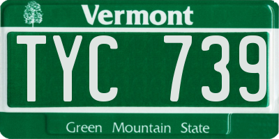 VT license plate TYC739