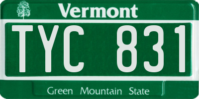 VT license plate TYC831