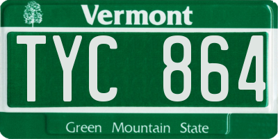 VT license plate TYC864