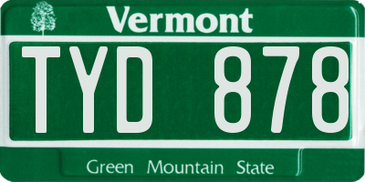 VT license plate TYD878