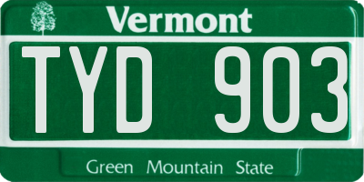 VT license plate TYD903