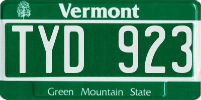 VT license plate TYD923