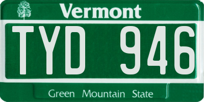 VT license plate TYD946
