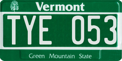 VT license plate TYE053