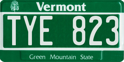 VT license plate TYE823