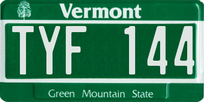 VT license plate TYF144