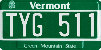 VT license plate TYG511