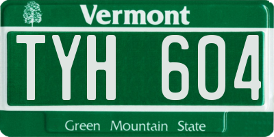 VT license plate TYH604