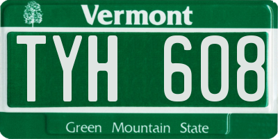 VT license plate TYH608