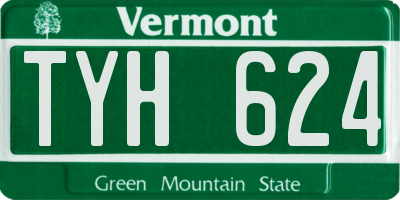 VT license plate TYH624