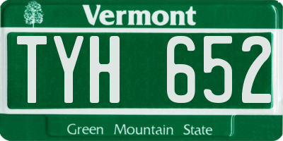 VT license plate TYH652
