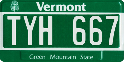 VT license plate TYH667