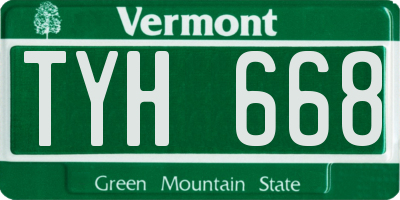 VT license plate TYH668