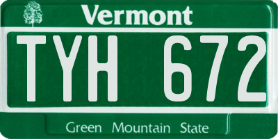 VT license plate TYH672